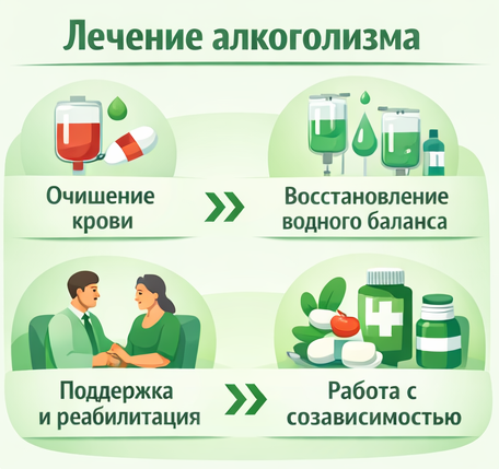 лечение алкоголизма в Каменке этапы